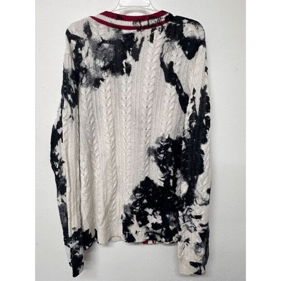 INC International Concepts Men's Cashmere Dye-Splattered Cardigan - White XL - Picture 6 of 7